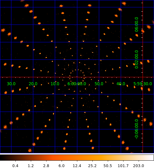 Sources positioned like knots in a spider web. The image is very similar to the previous ACIS example.